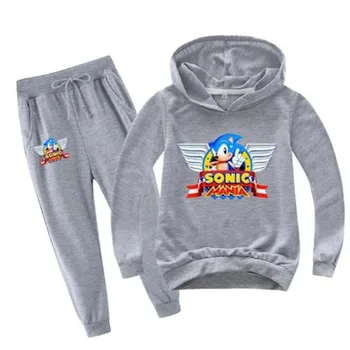 

New child Tracksuit Autumn boy Clothing Sets Children Boys Girls Sonic The Hedgehog Clothes Kids Hooded T-shirt Pants 2Pcs Suits