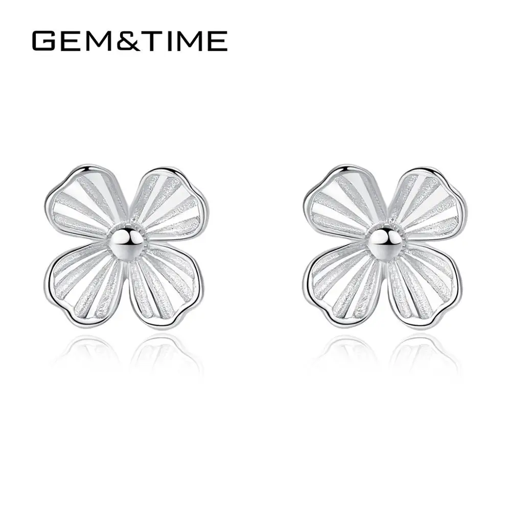 Gem& Time, элегантные серьги-гвоздики в виде цветка, 925 пробы, серебра, для женщин, Ретро стиль, растительный стиль, хорошее ювелирное изделие, Pendientes Mujer Moda SE0304