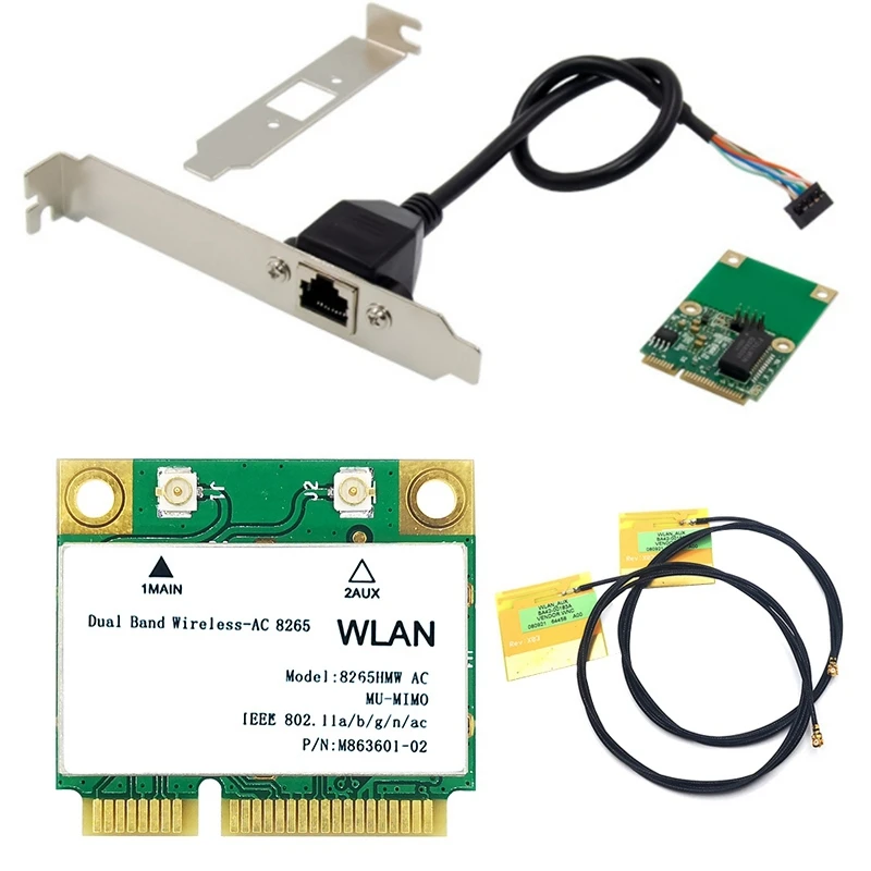 Mini PCIe гигабитная однопортовая Серверная сетевая карта с Wi-Fi картой 1200M 2
