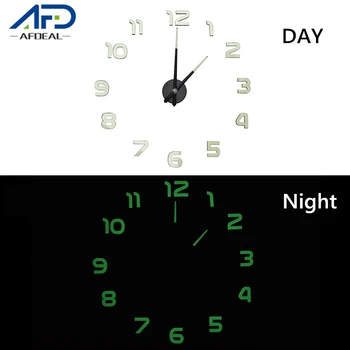 

100cm Large Wall Clock Sticker 3D DIY Acrylic Mirror Wall Stickers Luminous Quartz Wall Clocks for Living Room Home Decor