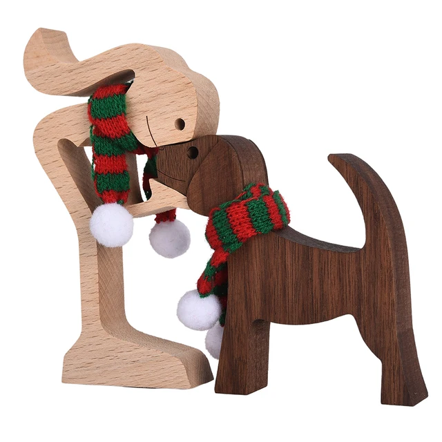 Pet Decorations Craft Wooden Dog Cat Doll Ornaments Carved Model Home Office Ornaments Creative Love Pets Dropshipping M06