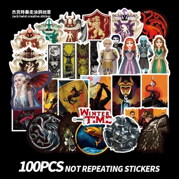 

100pcs Game of Thrones stickers For Luggage Laptop Art Painting Fiction Poster Stickers waterproof skateboard toy