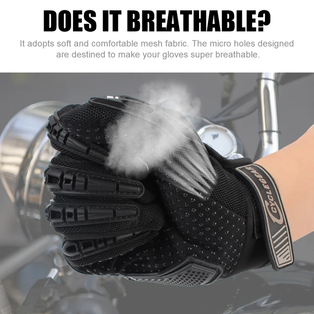 Breathable Powered Motorcycle Glove Summer Racing Riding Protective Gears Motorbike Bicycle Glove PVC Touch Screen 1 Pair 5