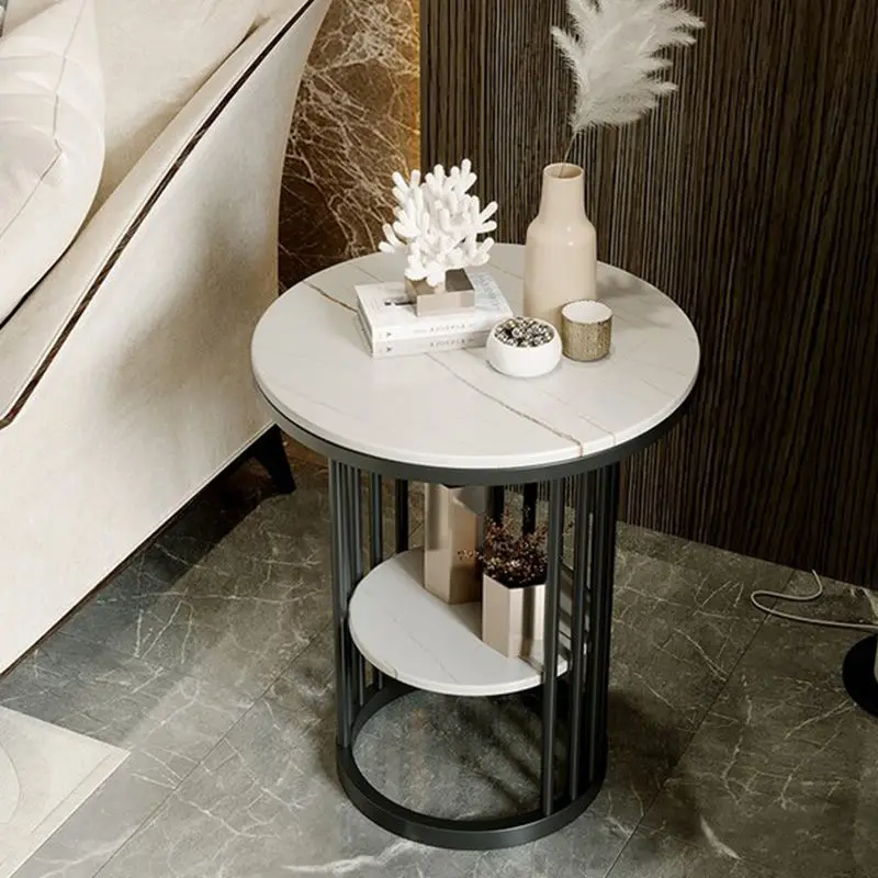 Modern minimalist light luxury wrought iron round Side table 3 Modern minimalist light luxury wrought iron round Side table 3