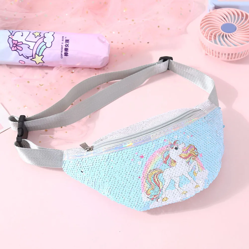 С пайетками и рисунком поясная сумка для Для женщин модные Портативный Fanny Pack ребенка; Ширина плеч; длина ремня сумки девушка Грудь сумка, чехол для телефона