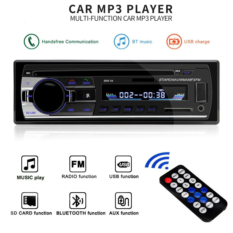 Автомобильный Bluetooth радиоприемник 12 В стерео mp3 плеер модуль JSD 520 беспроводной