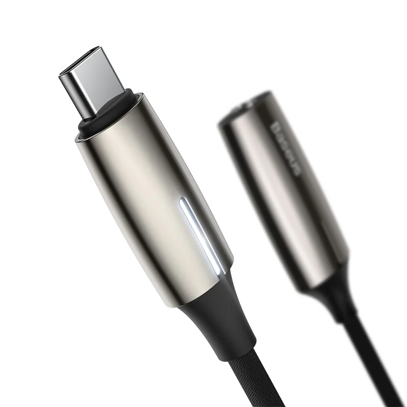 Кабель Baseus OTG USB C адаптер для huawei mate 30 20 P30 20 Pro конвертер usb type C штекер 3,5 мм разъем type C OTG кабель - Цвет: Dark Gray