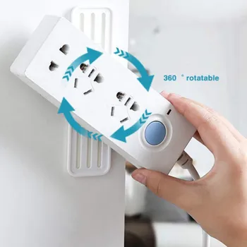 

1PCS Row Plug Holder Wall Mount Household Punch-Free Plug-In Board Socket Rotary Holder Easy To Install