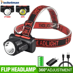 Projecteur LED multifonction 2 en 1, Rechargeable par USB, Double tête rotative à 360 ° 