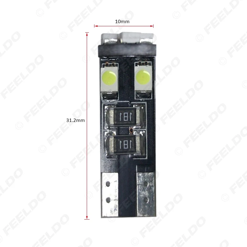 100 шт. автомобильный DC12V~ 14,5 V 6000~ 6500K белый 8SMD 3528 T10 клиновидный объектив светодиодный светильник лампа с CANbus светильник без ошибок