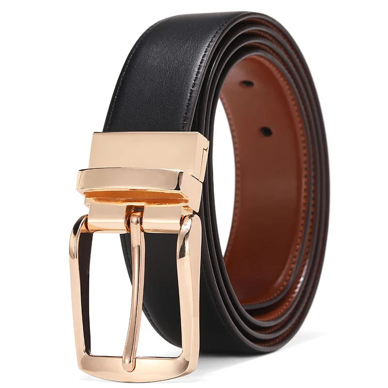 Men Belts Reversible Buckle Leather Brand Luxury Business