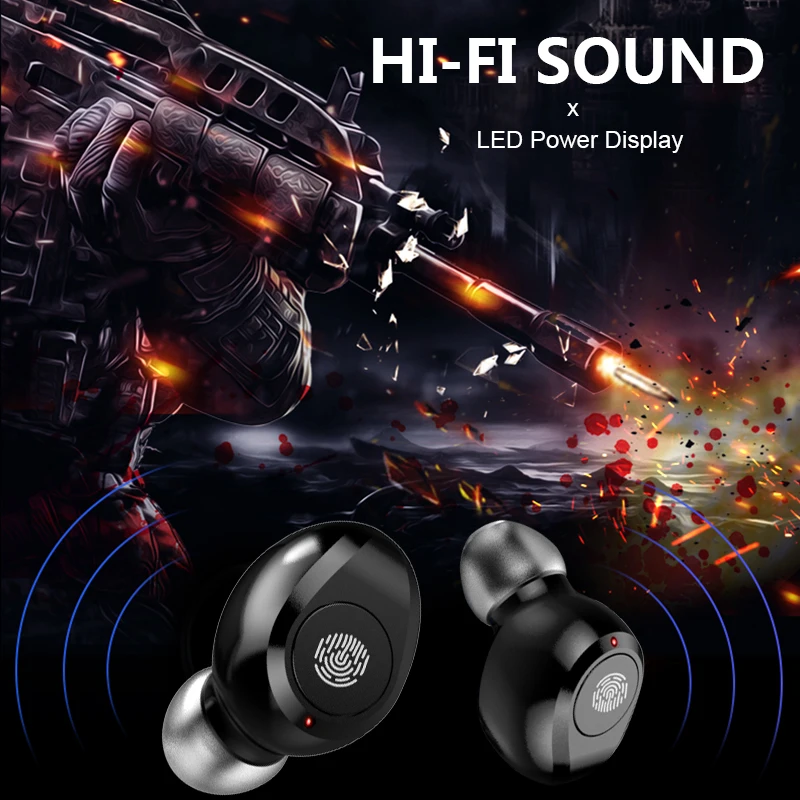 Беспроводные наушники SULEIYI V5.0 F9 tws bluetooth спортивные Игровые с внешним