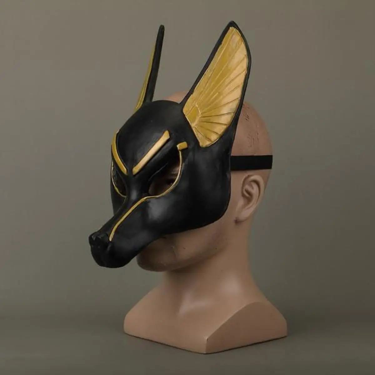 Egyptian Anubis Cosplay Face Mask Latex Foam Wolf Head Animal