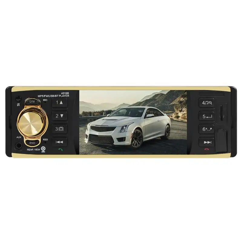 4019B 4 1 дюймов один Дин радио аудио стерео AUX FM Bluetooth Авто Поддержка зеркало заднего
