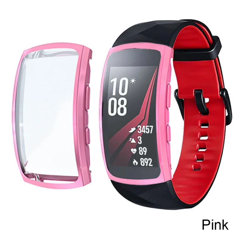 Pink Защитный чехол для samsung gear Fit 2 PRO Band Bracelet, ТПУ чехол, чехол для samsung Band Fit 2 SM-R360, защитная крышка gear fit 2 - Цвет: Pink