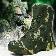 Zimowe nowe męskie buty wojskowe Outdoor antypoślizgowe siły specjalne taktyczne buty wojskowe botki wojskowe buty na pustynię bezpieczeństwa tanie tanio R xjian buty pustynne CN (pochodzenie) Sztuczna skóra Połowy łydki Drukuj Adult Stretch Spandex Z dwoiny okrągły nosek