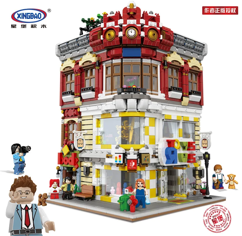 

XINGBAO Xb01006 Creative City Street View Toy And Bookstore Assembled Small Particles Building Blocks Educational Toy Building B