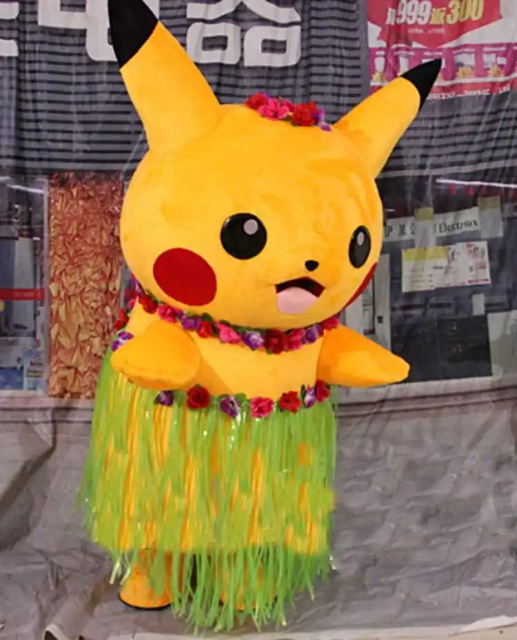 Талисман Pikachu костюм персонажа из мультфильма Пикачу с сетчатой юбкой маскарадные костюмы маскарадный карнавальный костюм