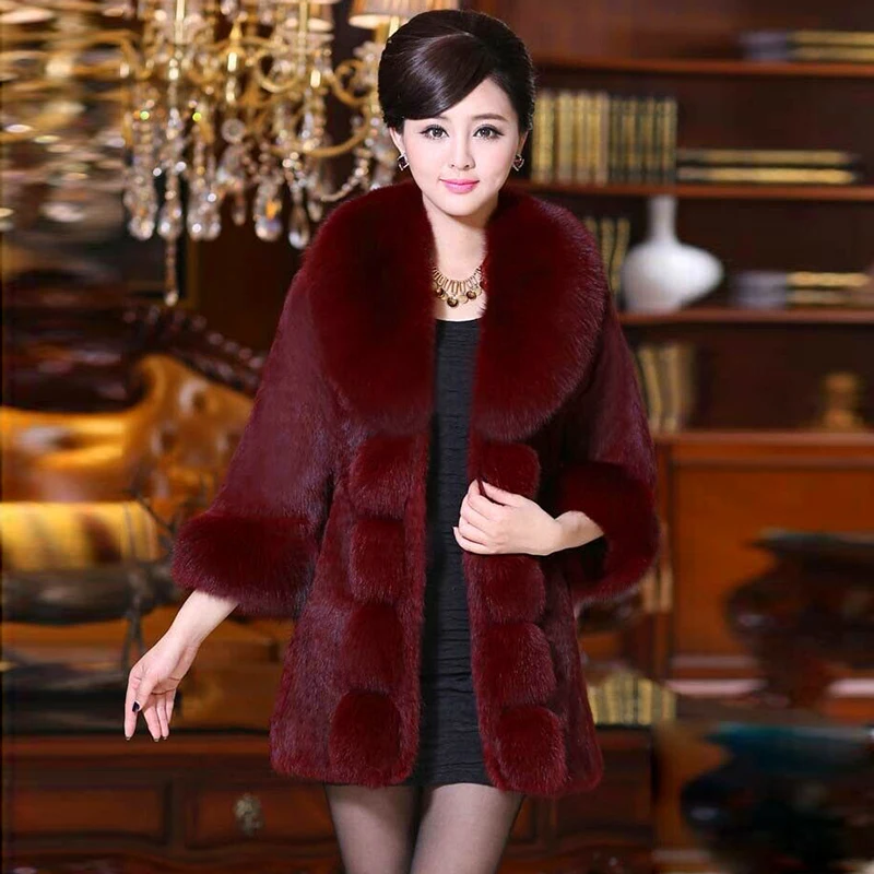 

Ladies Coat Women Jacket Winter Fluffy Overcoat Fashion Thick Long Sleeve