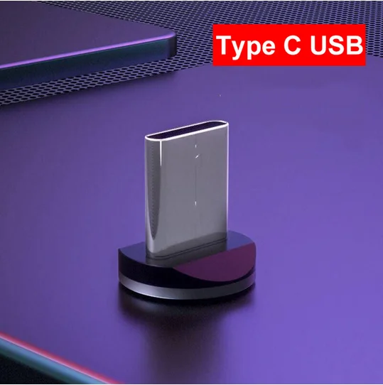 only type-c plug Магнитный кабель Олаф 1 м, Micro usb кабель для samsung S9 S10, usb type-C кабель для iPhone X 8 7 11 Pro, USB C, Магнитный зарядный кабель - Цвет: only type-c plug
