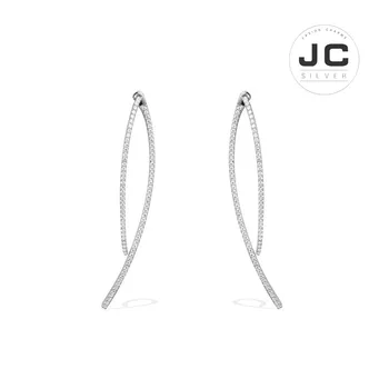 

New Fashion Charms Silver 925 Original Engraving,Paved Geometric Dropping Earrings For Women With Mono Logo Glamour Zircon Jewel