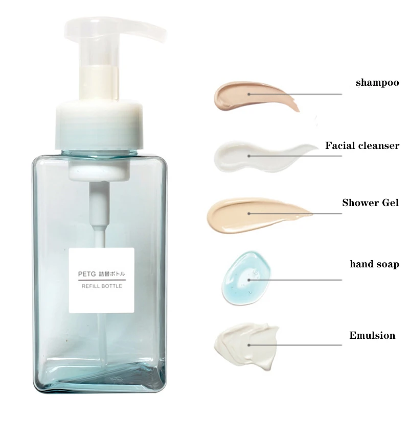 250ml Clear Foaming Bottle foaming soap dispenser pump Soap Mousses Liquid Dispenser Shampoo Lotion Shower Gel Foam Bottles