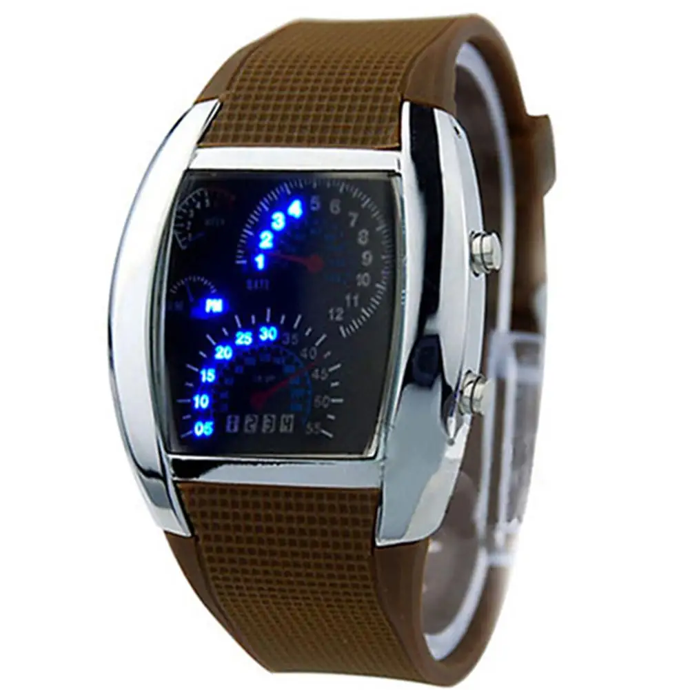 Fashion Men's Women's Sport Watch LED Dashboard Pattern Dial Digital Wrist Watch reloj hombre Gift montre homme часы мужские
