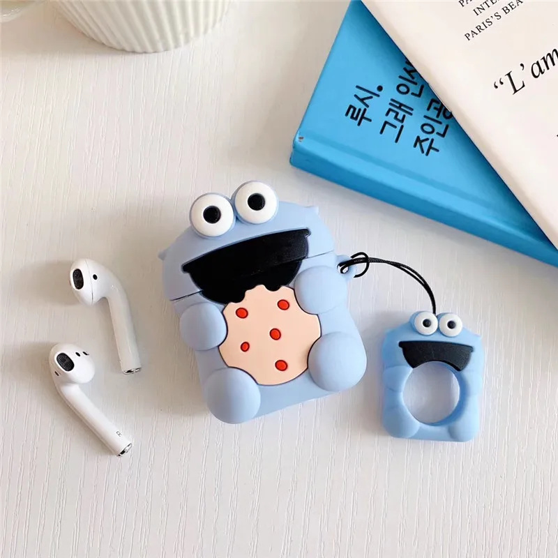 3D кожухи головных телефонов для AirPods 2 Чехол милый Мячик с эльфом мультфильм для Apple Air Pods защитный чехол для наушников кольцевой ремень - Цвет: 64