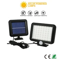 56/30 светодиодный светильник на солнечной батарее с датчиком движения, уличный светильник на солнечной батарее, беспроводной водонепроницаемый настенный светильник для наружной безопасности