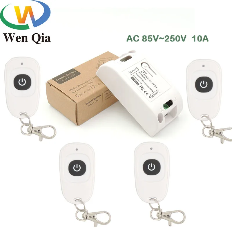 

433MHz AC 220V Remote Control 10Amp 2200W 1CH Relay Receiver and Transmitter Switch for Lighting Lamp LED and Door System