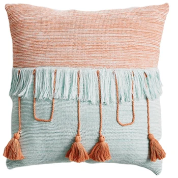 

Cushion Cover Decorative Pillow Case Modern Cotton Knitting Colorful Crash Design Tassel Coussin Room Bedding Decor