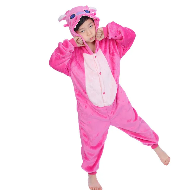 Кигуруми Фланелевая Детская Пижама; комплект зимней одежды с капюшоном с изображением единорога, Пикачу, стежка; детские пижамы для мальчиков и девочек; одежда для сна; комбинезоны - Цвет: as picture