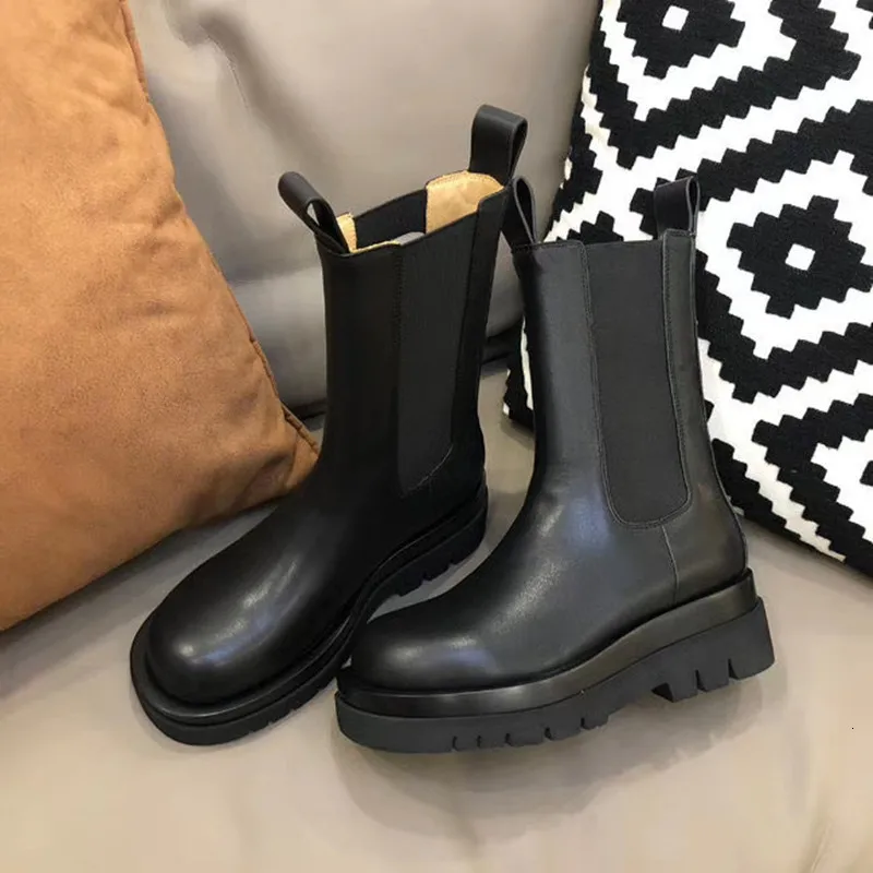 

England Wind Round Head Boots 2019 Winter Thick With Short Boots
