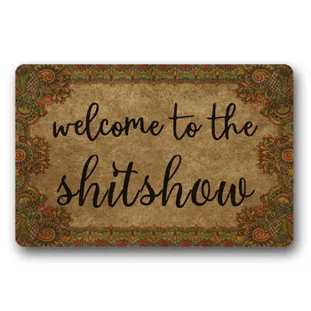 

“welcome to the shit show”Merry Christmas Doormats holiday door mats outside inside mud mats entryway 18x30inch