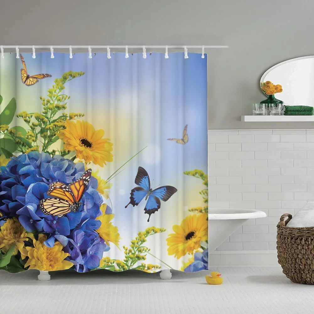 Dafield спа Декор набор занавесок для душа цветок орхидеи камень принт аксессуары для ванной комнаты занавески для душа - Цвет: 19837