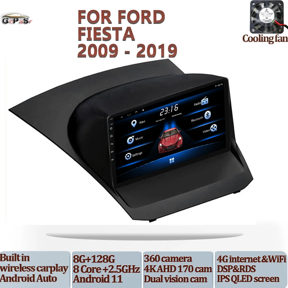 Автомагнитола видео мультимедийный проигрыватель для Ford Fiesta 2009-2019 Android 11