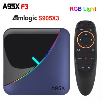 

A95X F3 Android 9.0 Tv Box RGB Light TV Box 4GB 64GB 32GB Amlogic S905X3 Box 2.4/5G wifi 8K Netflix Plex Media Server smart box