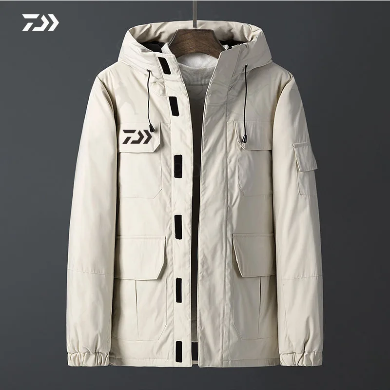 Daiwa Рыболовная куртка зимний рыболовный костюм термостойкая рыболовная рубашка мульти-карман рыболовная одежда мужская зимняя пуховая куртка