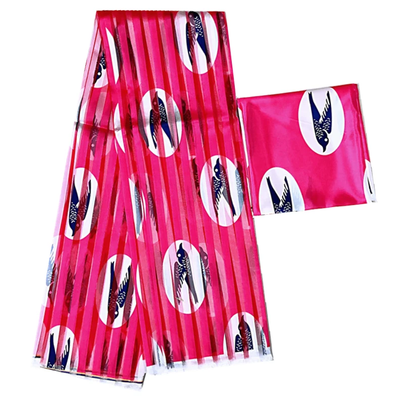Горячая африканская Ткань шелковая ткань органза с атласным шелком воск мягкий материал для женщин платье 4+ 2 ярдов