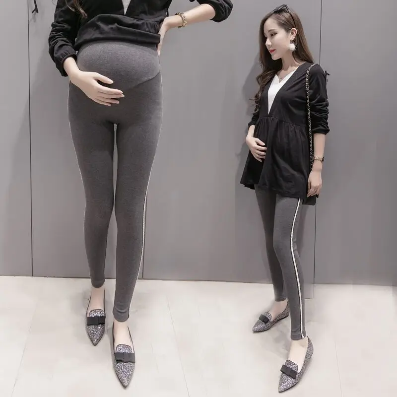 

2019 New Style Pregnant Women Base Pants Spring Cotton Blend Fashion Maternity Pants Simple Versatile Leggings
