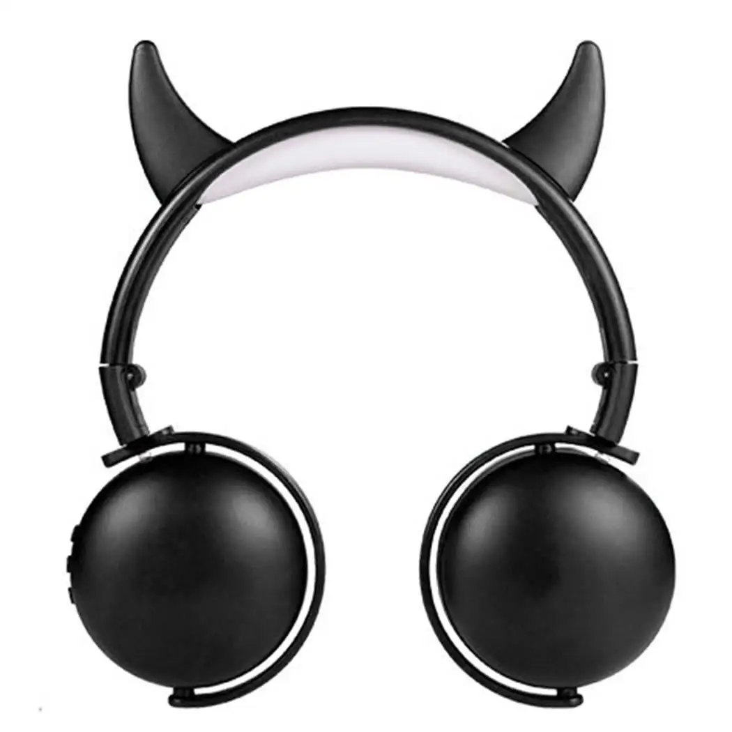 Прочная мультяшная bluetooth-гарнитура, Беспроводная складная стереогарнитура, маленький дьявол, кошачьи уши, рога 15 м 5,0 - Цвет: type 12
