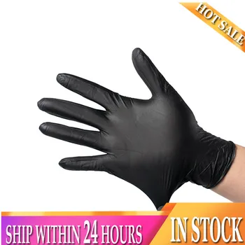 

HOT 50pcs Black Disposable Gloves Latex Dishwashing/Kitchen/Medical /Work/Rubber/Garden Gloves Universal For Left and Right Hand