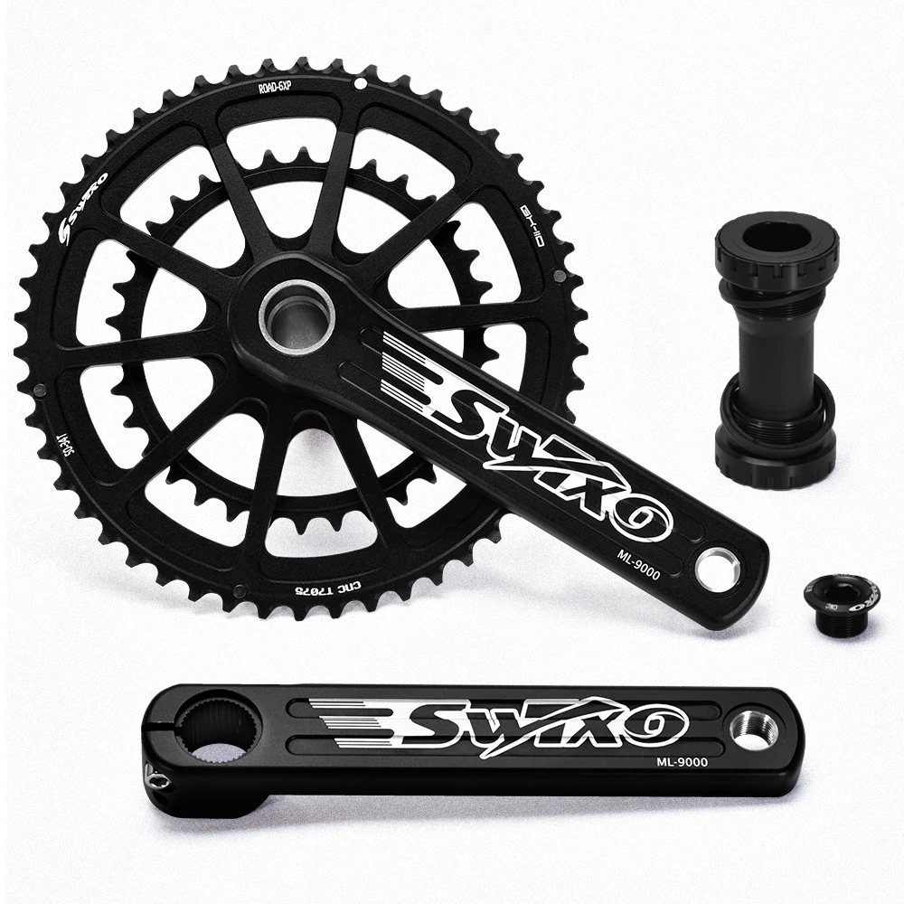 SWTXO Road Bike Crank 170/172.5/175mm 50-34T/52T-36/53-39T Chainring Folding Bicycle for R7000/R8000/5800 Sprocket Crankset |