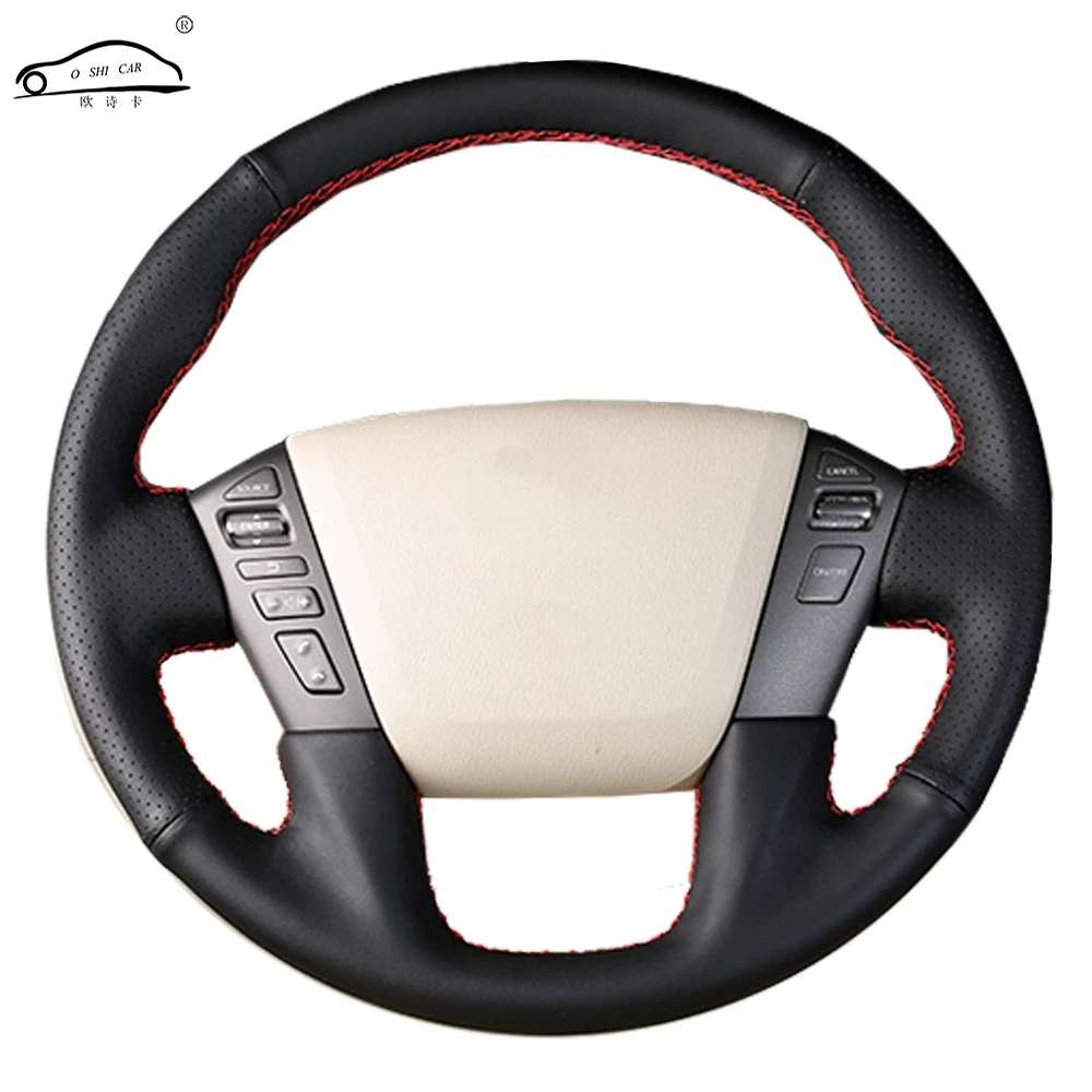 Genuine leather car steering wheel cover for Nissan Patrol 2011 2017
