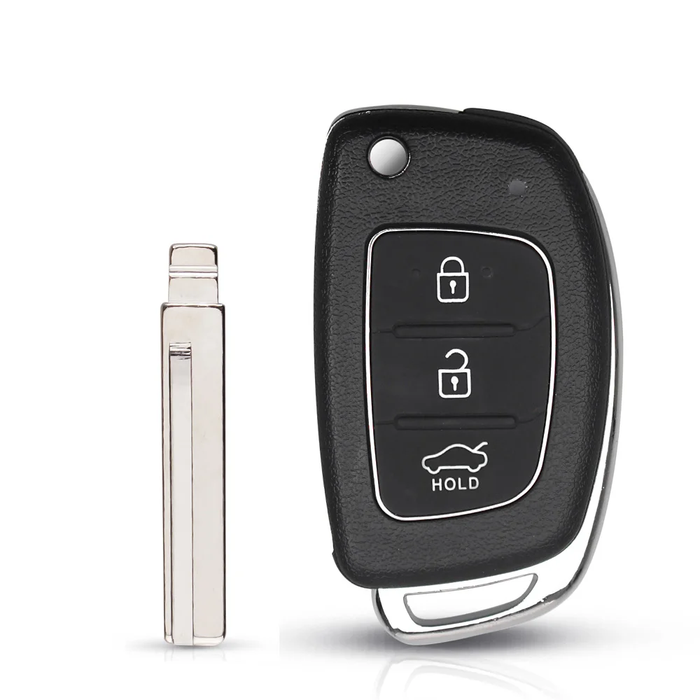 KEYYOU 3 кнопки флип складной пульт дистанционного ключа автомобиля чехол для hyundai Santa Fe Solaris IX35 IX45 Elantra, Santa Fe HB20 Verna - Цвет: HY20R Blade