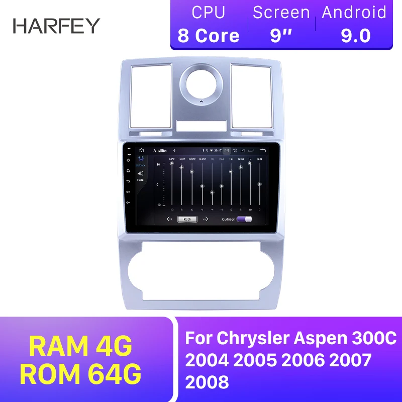 

Harfey Car Android 9.0 GPS 2Din Navi 9" HD 1080P Radio Stereo For Chrysler Aspen 300C 2004 2005 2006 2007 2008 Multimedia Player