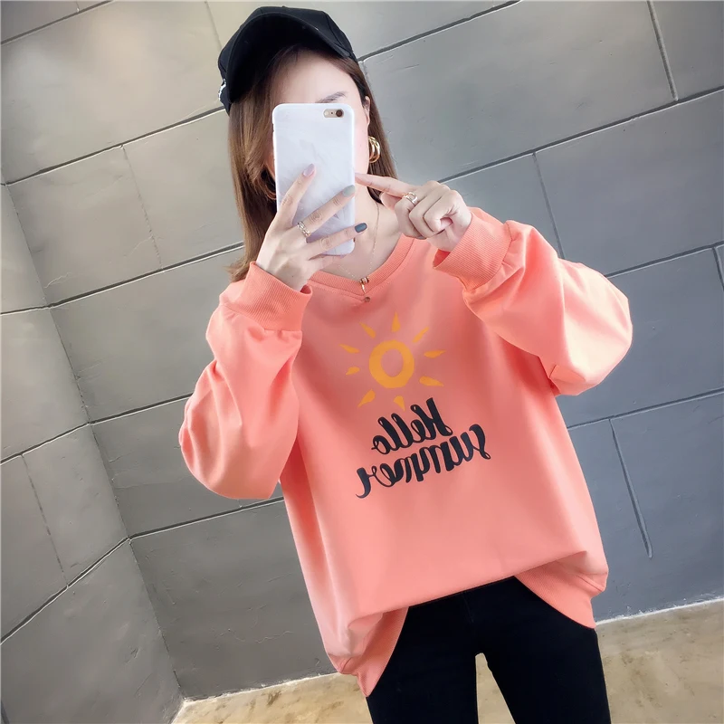 Большие размеры, уличная одежда sudaderas mujer,, негабаритная Женская одежда, милый свитер, kawaii, с надписями, Флисовые женские, K0310