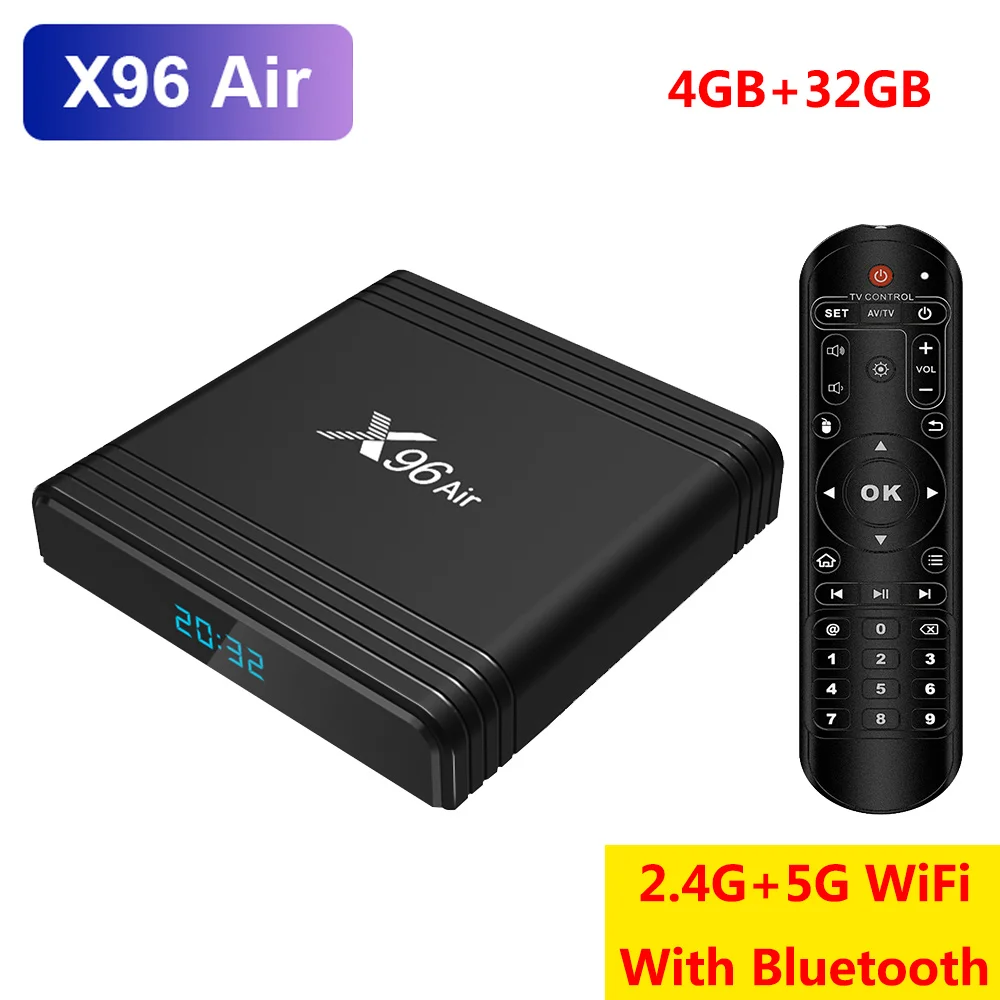 ТВ-приставка X96 Air Amlogic S905X3 Android 9,0 4 Гб ОЗУ 32 Гб 64 Гб ПЗУ wifi медиаплеер 2 Гб 16 Гб X96Air 4K 8K UHD смарт-приставка - Цвет: only 4GB 32GB TV box