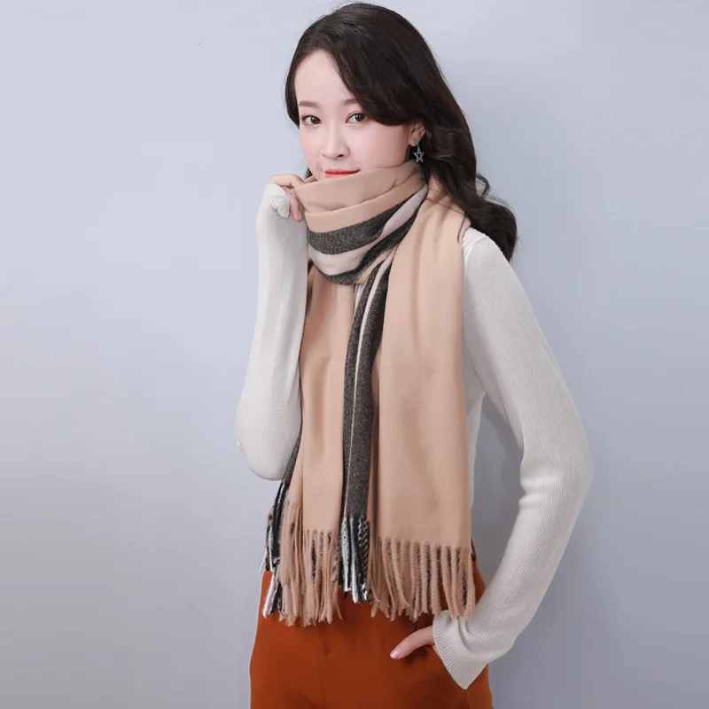 Роскошный брендовый шарф, кашемировый шерстяной вязаный шарф, женские одноцветные пашмины шали и палантины с кисточками, хиджаб, бандана - Цвет: see chart 9