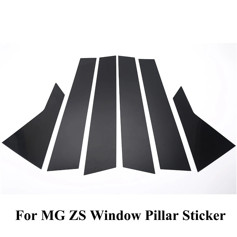 

6pcs/Set Car Window Center Pillar Sticker Trim Auto External Decoration Film Cover For MG ZS 2016-2019 Anti-Scratch